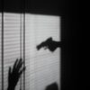 silhouette of person on window