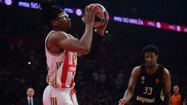 The match of the 30th round of the Turkish Airlines Euroleague between KK Crvena zvezda MeridianBet and FC Bayern Munich was played at the Belgrade Arena. Utakmica 30. kola Turkish Airlines Evrolige izmedju KK Crvena zvezda MeridianBet i FC Bayern Munich odigrana je u Beogradskoj Areni.
