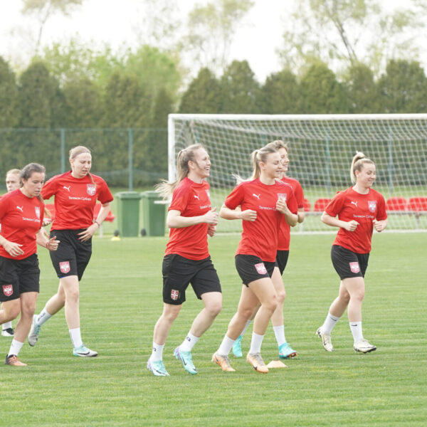 Training of the women's "A" national team of Serbia at the FSS Sports Center in Stara Pazova. Trening zenske "A" reprezentacije Srbije u Sportskom centru FSS u Staroj Pazovi.