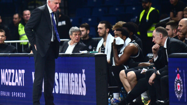 The match of the 8th round of the AdmiralBet ABA League between KK Partizan Mozzart Bet and KK SC Derby was played in the Belgrade Arena. Utakmica 8. kola AdmiralBet ABA League izmedju KK Partizan Mozzart Bet i KK SC Derby odigrana je u Beogradskoj Areni.