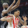 The match of the fourth round of the second phase of the AdmiralBet ABA League between KK Crvena zvezda MeridianBet and KK Patizan Mozzart Bet was played at the Belgrade Arena. Utakmica cetvrte runde druge faze AdmiralBet ABA League izmedju KK Crvena zvezda MeridianBet i KK Patizan Mozzart Bet odigrana je u Beogradskoj Areni.
