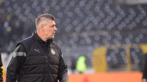 Match of round 17 of the Mozart Super League of Serbia played at the FK Partizan stadium between FK Partizan and FK Jedinstvo from Ub Utakmica 17 kola Mocart Superlige Srbije odigrana na stadionu FK Partizan izmedju FK Partizan i FK Jedinstvo iz Uba