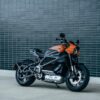 black and orange motorcycle