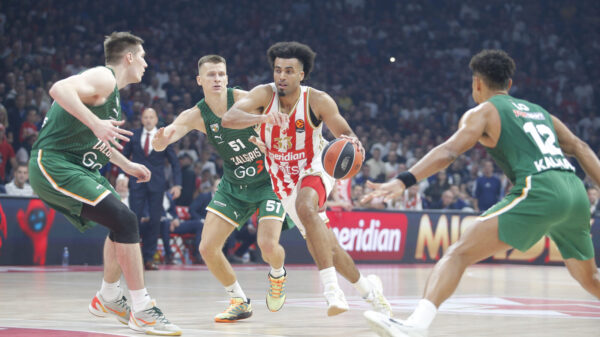 The match of the 4th round of the Turkish Airlines Euroleague between KK Crvena Zvezda Meridianbet and BC Zalgiris was played at the Belgrade Arena. Utakmica 4. kola Turkish Airlines Evrolige izmedju KK Crvena Zvezda Meridianbet i BC Zalgiris odigrana je u Beogradskoj Areni.