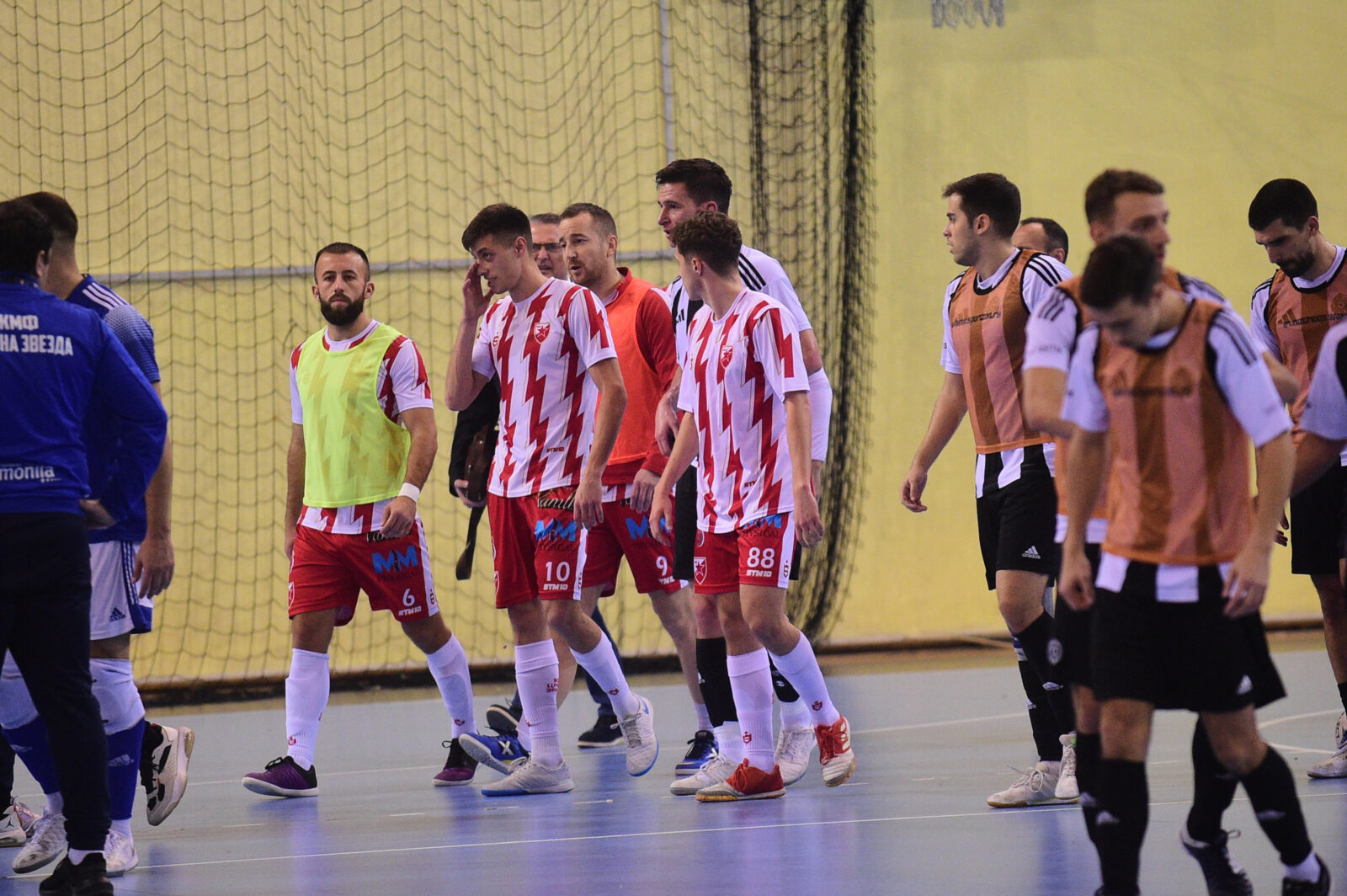 Match between Futsal Club Partizan and KMF Crvena zvezda as part of the 1/2 finals of the Belgrade Futsal Cup for the 2025/2026 season was played at the Vozdovac Sports Center. Utakmica izmedju Futsal kluba Partizan i KMF Crvena zvezda u okviru 1/2 finala Futsal Kupa Beograda za sezonu 2025/2026 odigrana je u Sportskom centru Vozdovac.