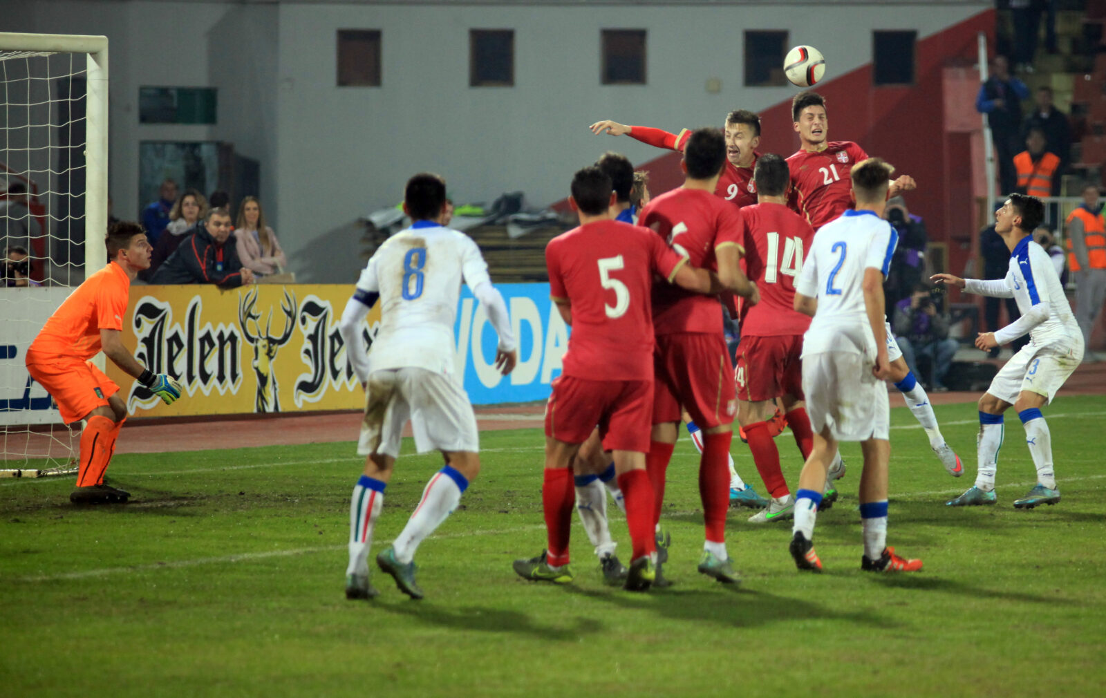 Utakmica kvalifikacija za UEFA U-21 Prvenstvo Evrope (UEFA U-21 qualifying match) izmedju Srbije (Serbia) i Italije (Italy) odigrana na Stadionu Karadjordje u Novom Sadu