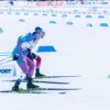 two person snow skiing
