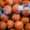 brown Spalding basketball lot