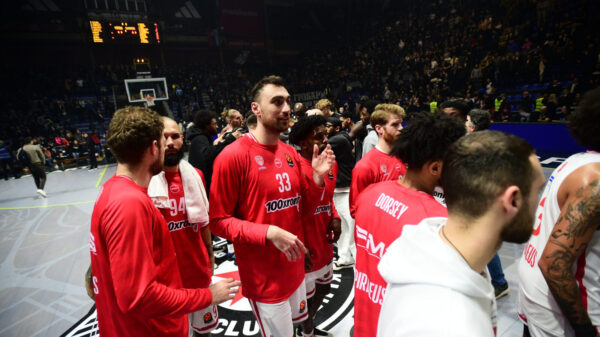 The match of the 22nd round of the Turkish Airlines Euroleague between KK Partizan Mozzart Bet and KK Olympiacos Piraeus was played at the Aleksandar Nikolic Basketball Hall. Utakmica 22. kola Turkish Airlines Evrolige izmedju KK Partizan Mozzart Bet i KK Olympiacos Piraeus odigrana je u Kosarkaskoj dvorani Aleksandar Nikolic.