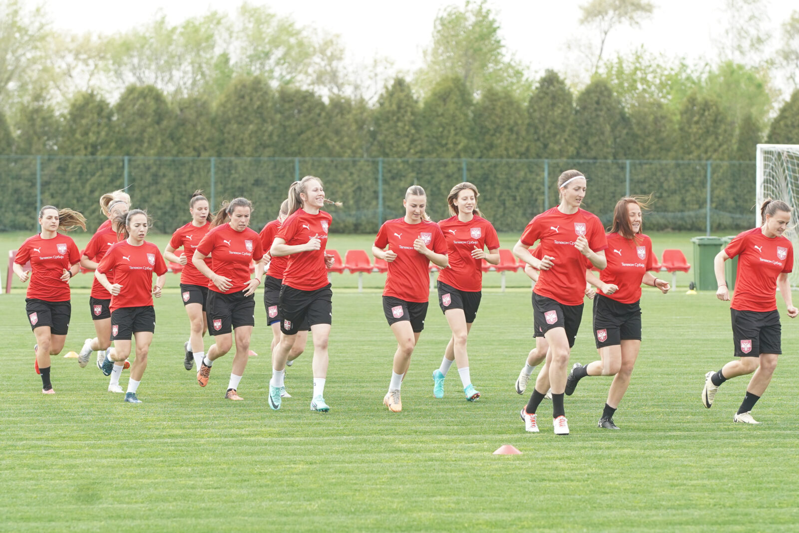 Training of the women's "A" national team of Serbia at the FSS Sports Center in Stara Pazova. Trening zenske "A" reprezentacije Srbije u Sportskom centru FSS u Staroj Pazovi.