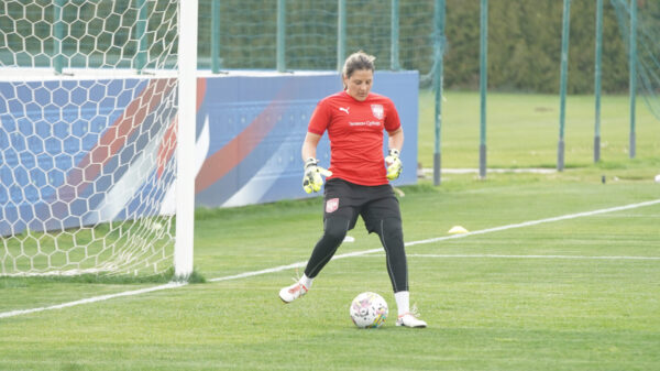 Training of the women's "A" national team of Serbia at the FSS Sports Center in Stara Pazova. Trening zenske "A" reprezentacije Srbije u Sportskom centru FSS u Staroj Pazovi.