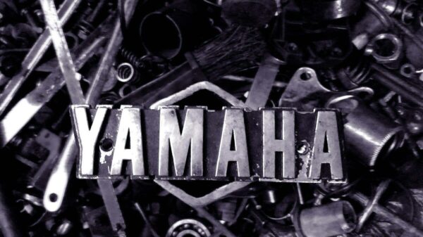 a pile of metal parts with the word yamaha on them
