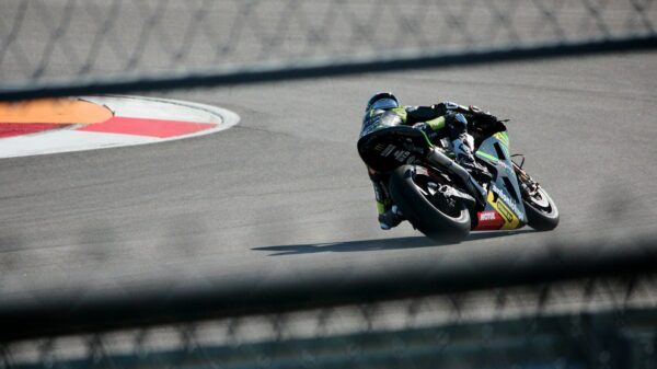 motorcycle racer on track