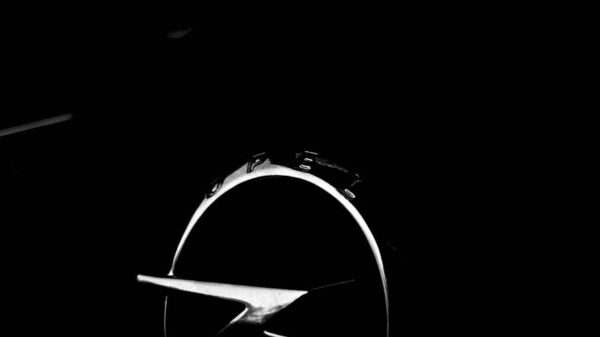 a black and white photo of a steering wheel