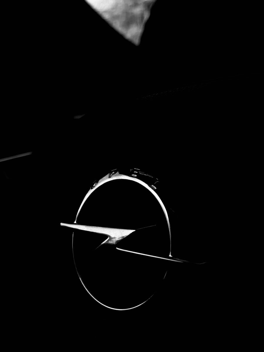 a black and white photo of a steering wheel
