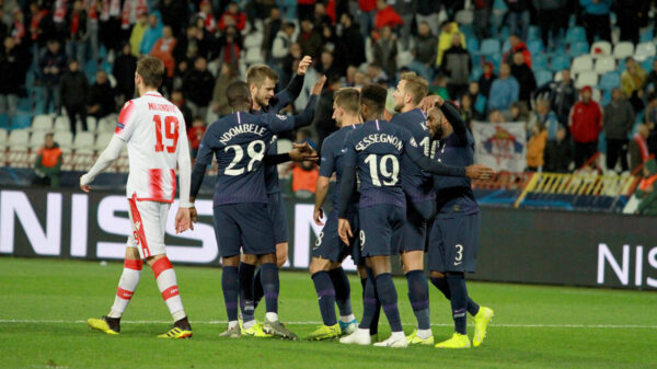 UEFA Champions League match of Group B between FC Red star and Tottenham Hotspur FC. UEFA Liga Sampiona, Grupa B utakmica izmedju FK Crvena zvezda i FK Totenhem
