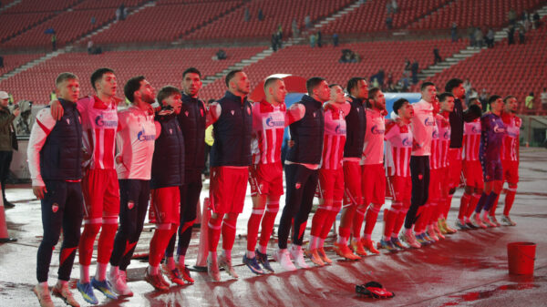 The match of the 35th round of the Mozzart Super League of Serbia between FK Crvena zvezda and FK Novi Pazar was played at the Rajko Mitic stadium. Utakmica 35. kola Mozzart Super lige Srbije izmedju FK Crvena zvezda i FK Novi Pazar odigrana je na stadion Rajko Mitic.