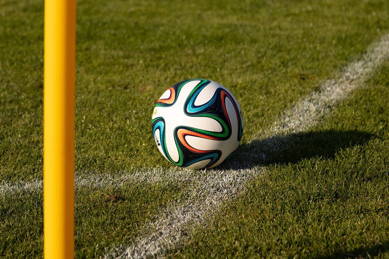 soccer ball, fifa world cup ball, adidas brazuca, sports, football, soccer, pitch, lawn, playing field, world championship, corner, corner flag