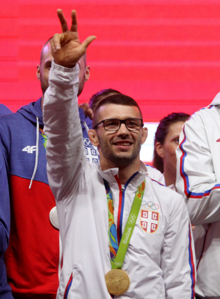Reception of Serbian Olympians in front of the Serbian Parliament. Docek srpskih olimpijaca ispred Skupstine Srbije