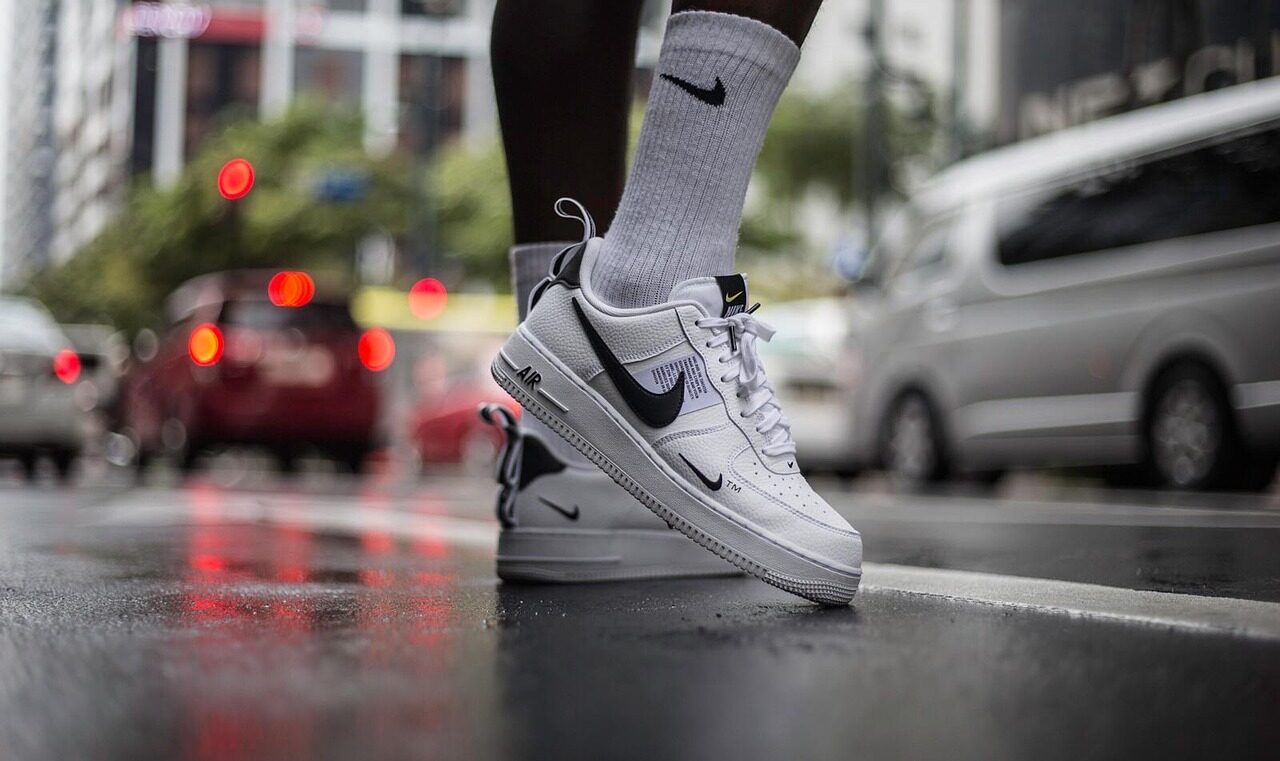 nike, air force, manilla, street shoot, shoes, nature, wet street, fashion, clothing, sneakers, puddle, sports, rain, wet, street, footwear, water, gray water, gray rain, gray fashion, gray clothes, gray street, gray sports, gray shoes