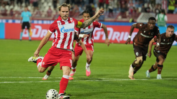 The first match of the play-offs for entry into the Europa League between FK Crvena zvezda and FC Victoria Plzeň was played at the Rajko Mitic stadium. Prva utakmica plej-ofa za ulazak u Ligu Evrope izmedju FK Crvena zvezda i FK Viktorija Plzenj odigrana je na stadionu Rajko Mitic.